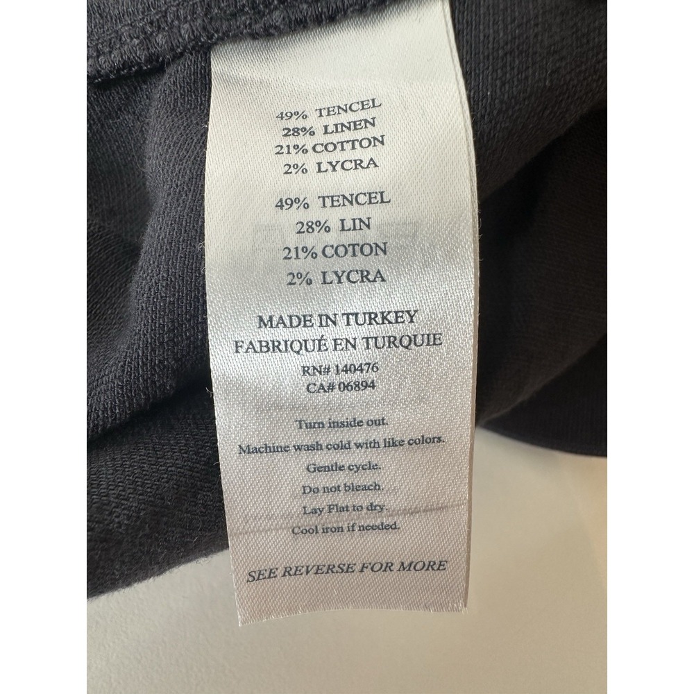 Faherty  Linen Blend Shorts Elastic Waist‎ Pull On Women's Medium Black Pockets - Picture 4 of 8